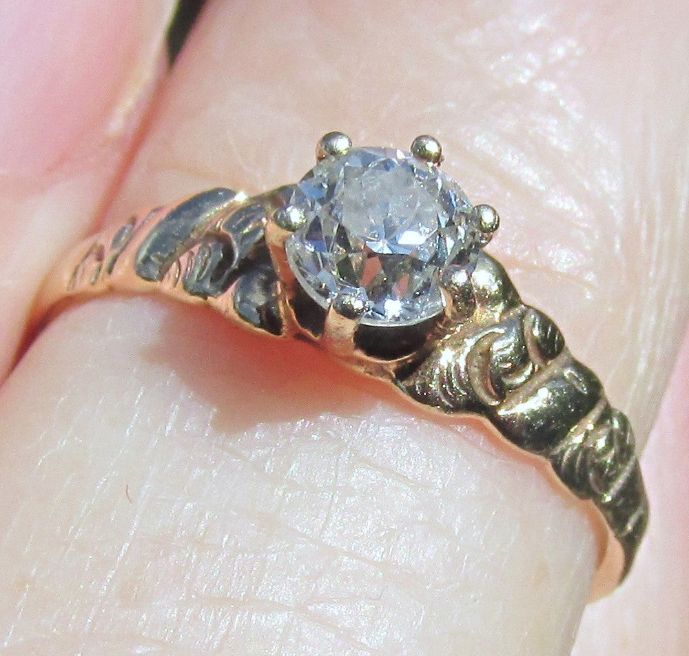 0.49ct Round Brilliant Art Deco Diamond Ring — GIA Certified, Platinum