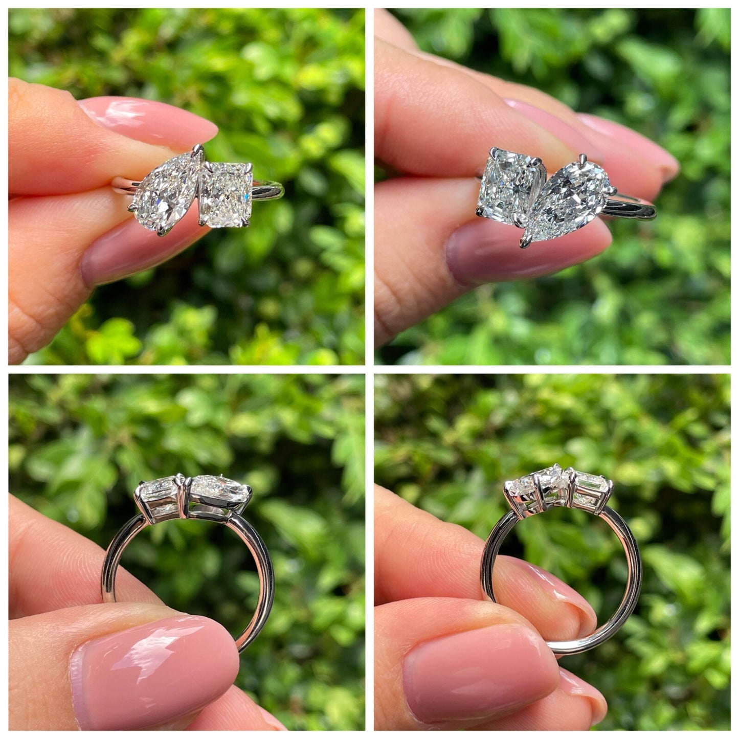 2.19ct Pear & Radiant Diamond Two-Stone Ring — GIA Certified, Platinum
