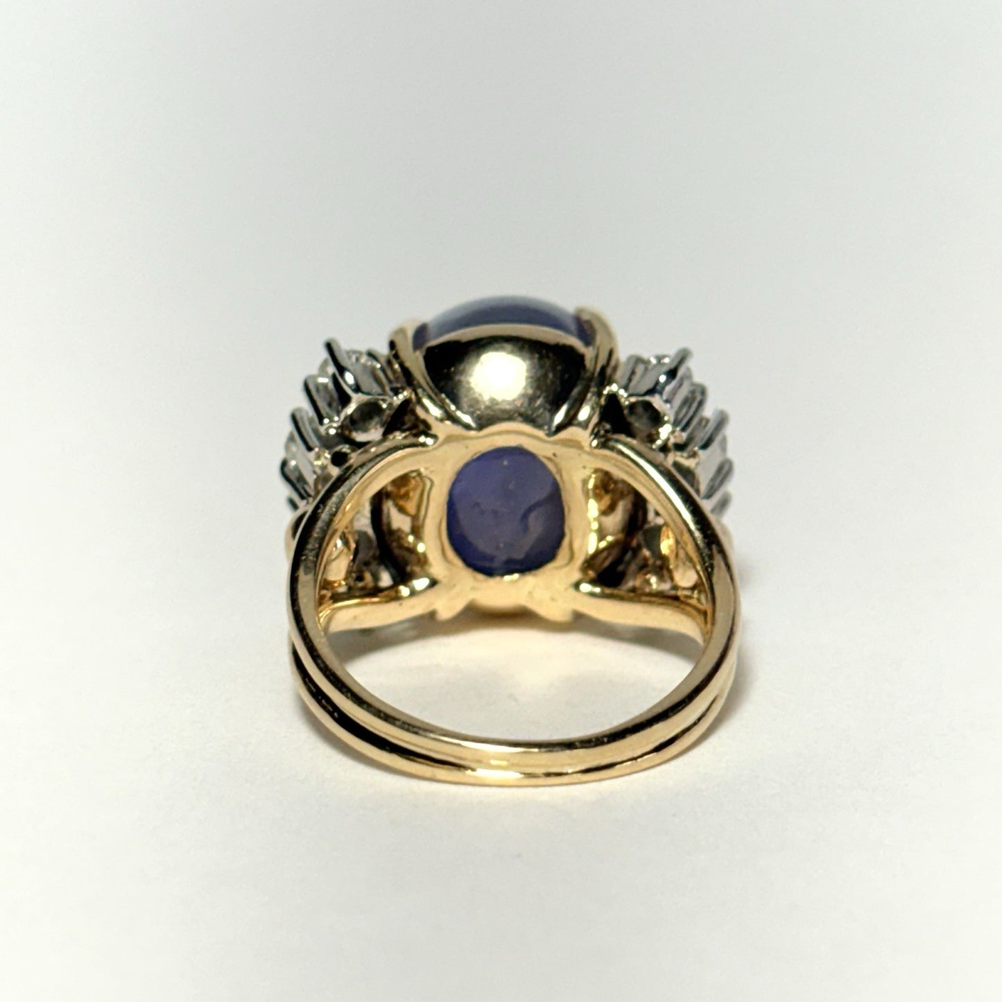 19.72ct Star Sapphire Diamond Ring — GIA Certified, 14k Yellow Gold