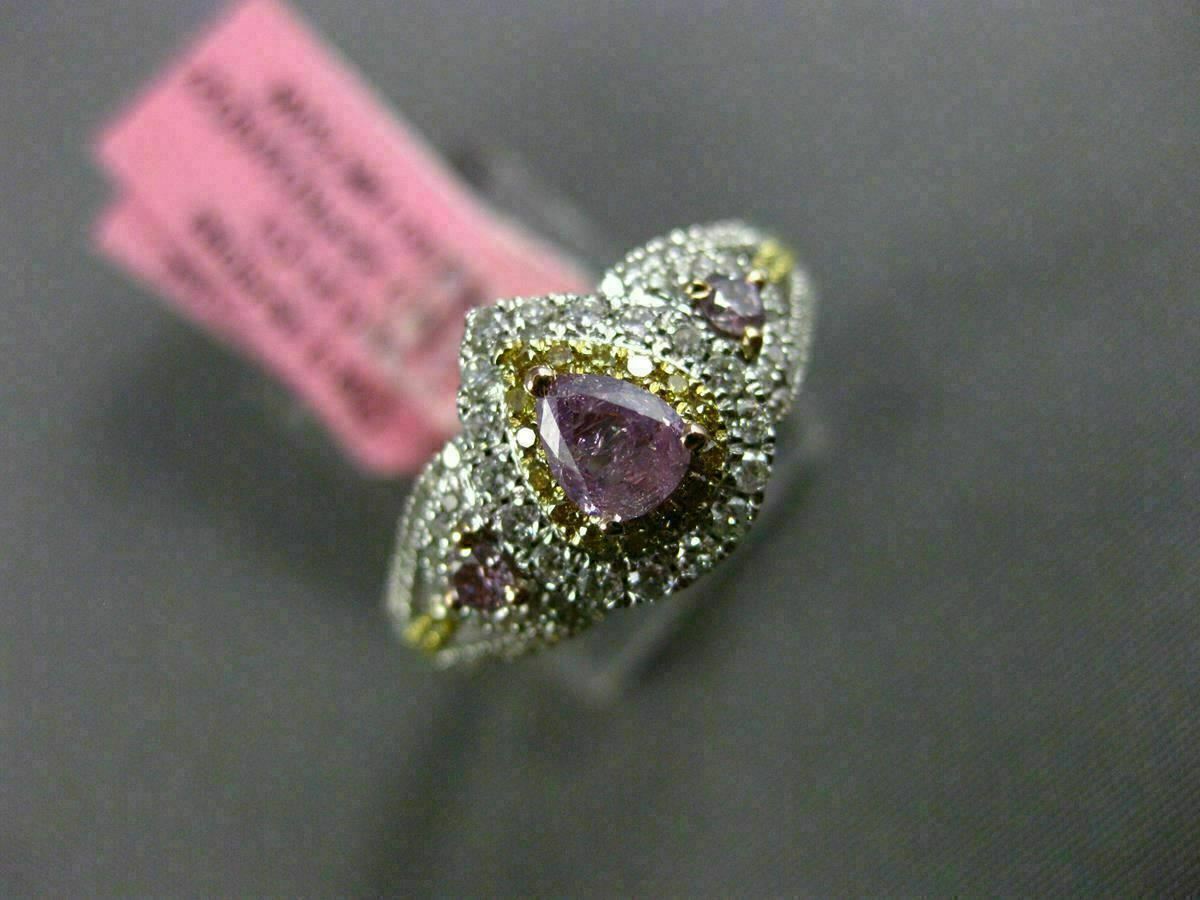 0.79ct Pear Diamond Halo Engagement Ring — GIA Certified, 18k Tri-Color Gold