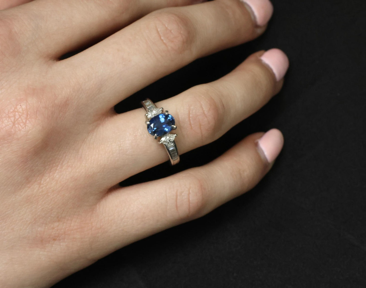 1.97ct Oval Blue Sapphire & Diamond Ring — GIA Certified, Platinum