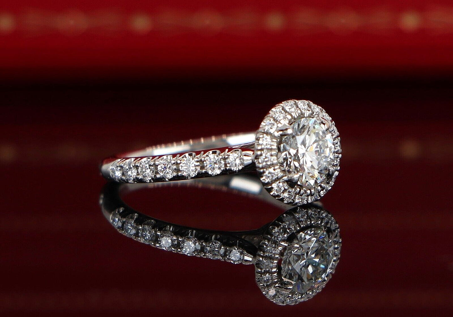 0.60ct Round Brilliant Diamond Halo Engagement Ring — GIA Certified, Platinum