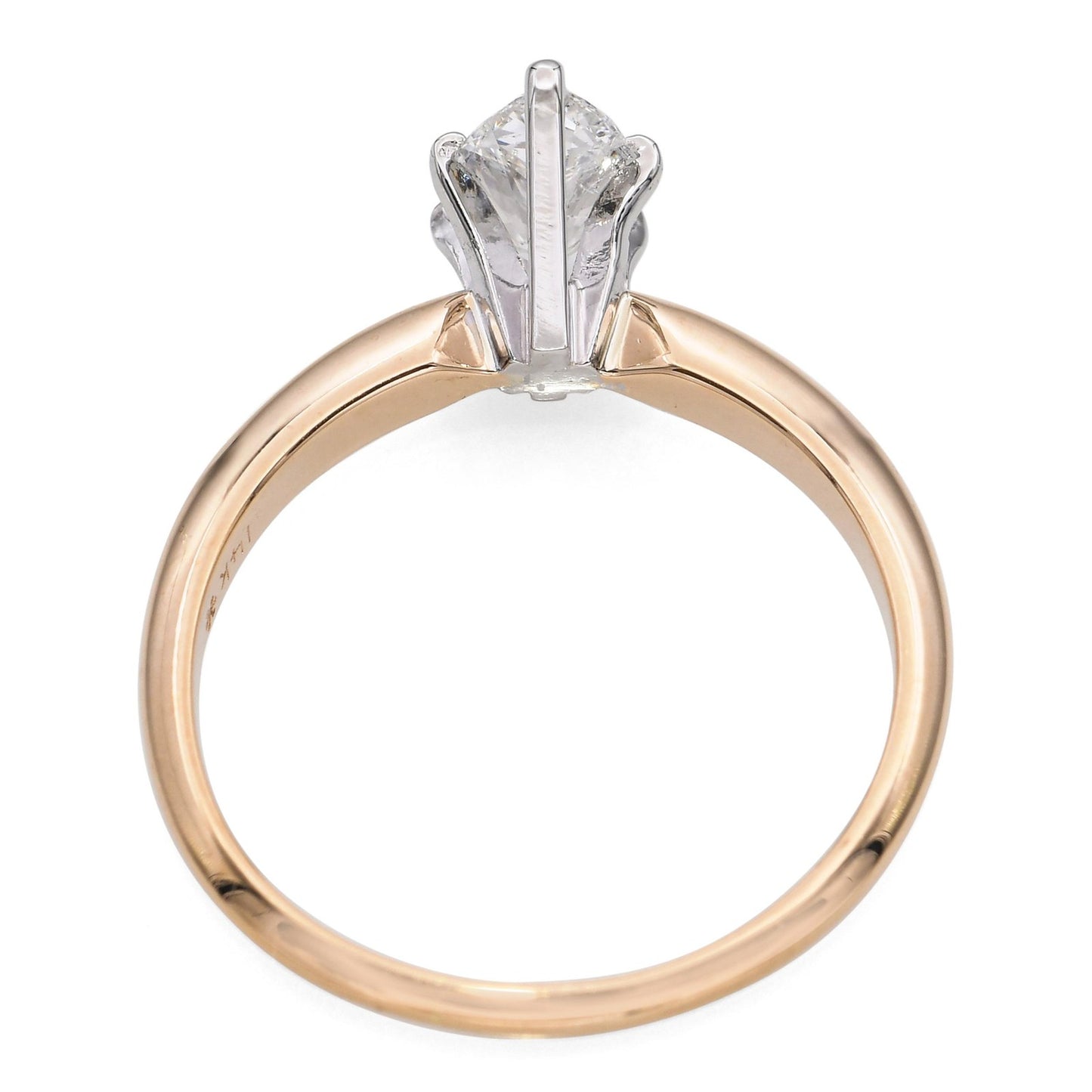 0.76ct Pear Brilliant Diamond Engagement Ring — GIA Certified, 14k Yellow Gold & Platinum