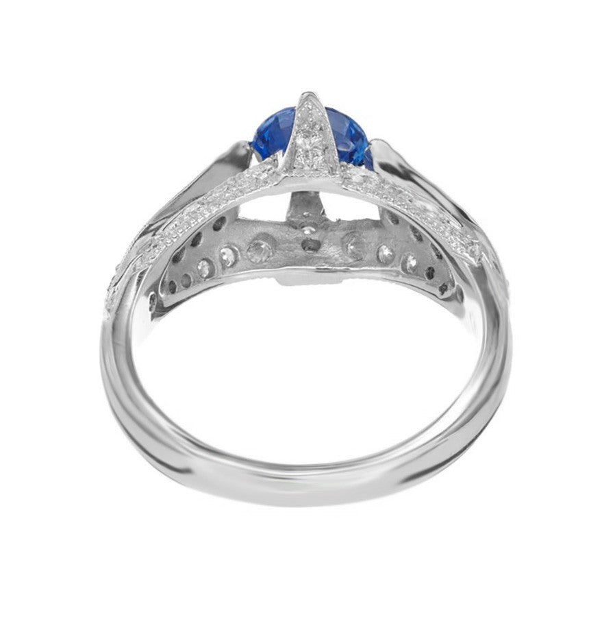0.93ct Cushion Diamond Halo Engagement Ring — GIA Certified, 18k Two-Tone Gold