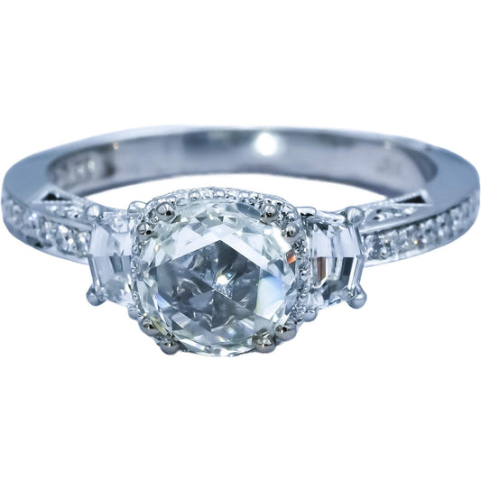 1.01ct Round Modified Brilliant Diamond Engagement Ring — GIA Certified, 18k White Gold