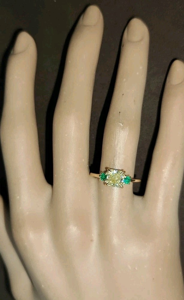 1.17ct Fancy Brownish Greenish Yellow Diamond Vintage Engagement Ring — GIA Certified, 14k Yellow Gold