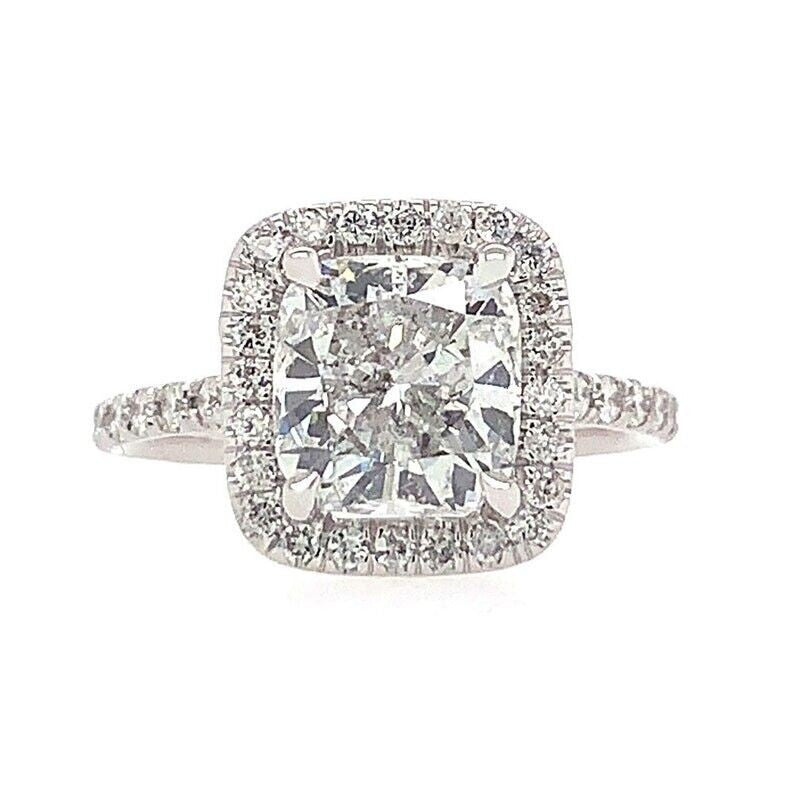 2.16ct Cushion Diamond Halo Ring — GIA Certified, 950 Platinum