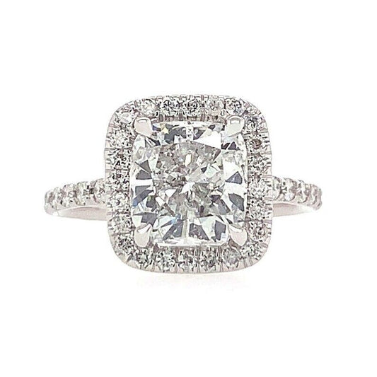 2.16ct Cushion Diamond Halo Ring — GIA Certified, 950 Platinum