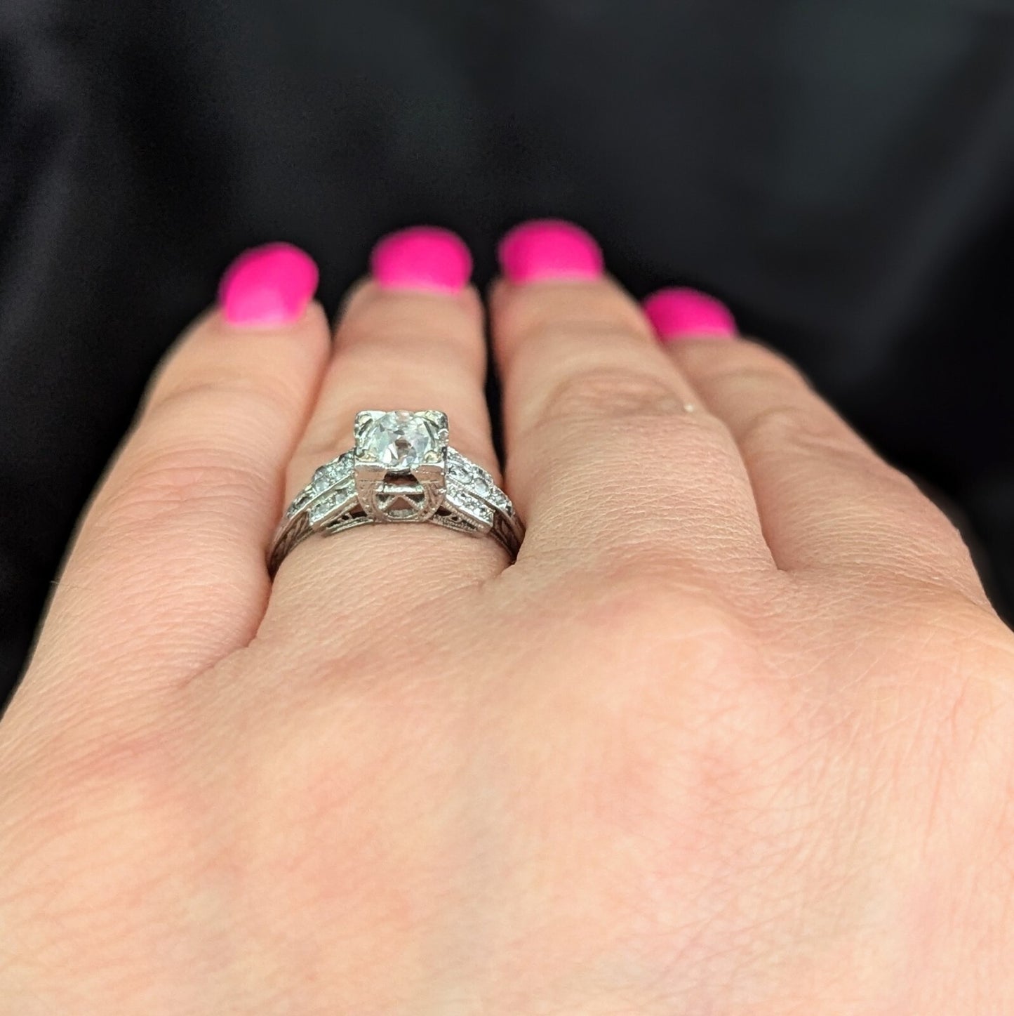 1.15ct Old European Cut Diamond Art Deco Ring — GIA Certified, Platinum
