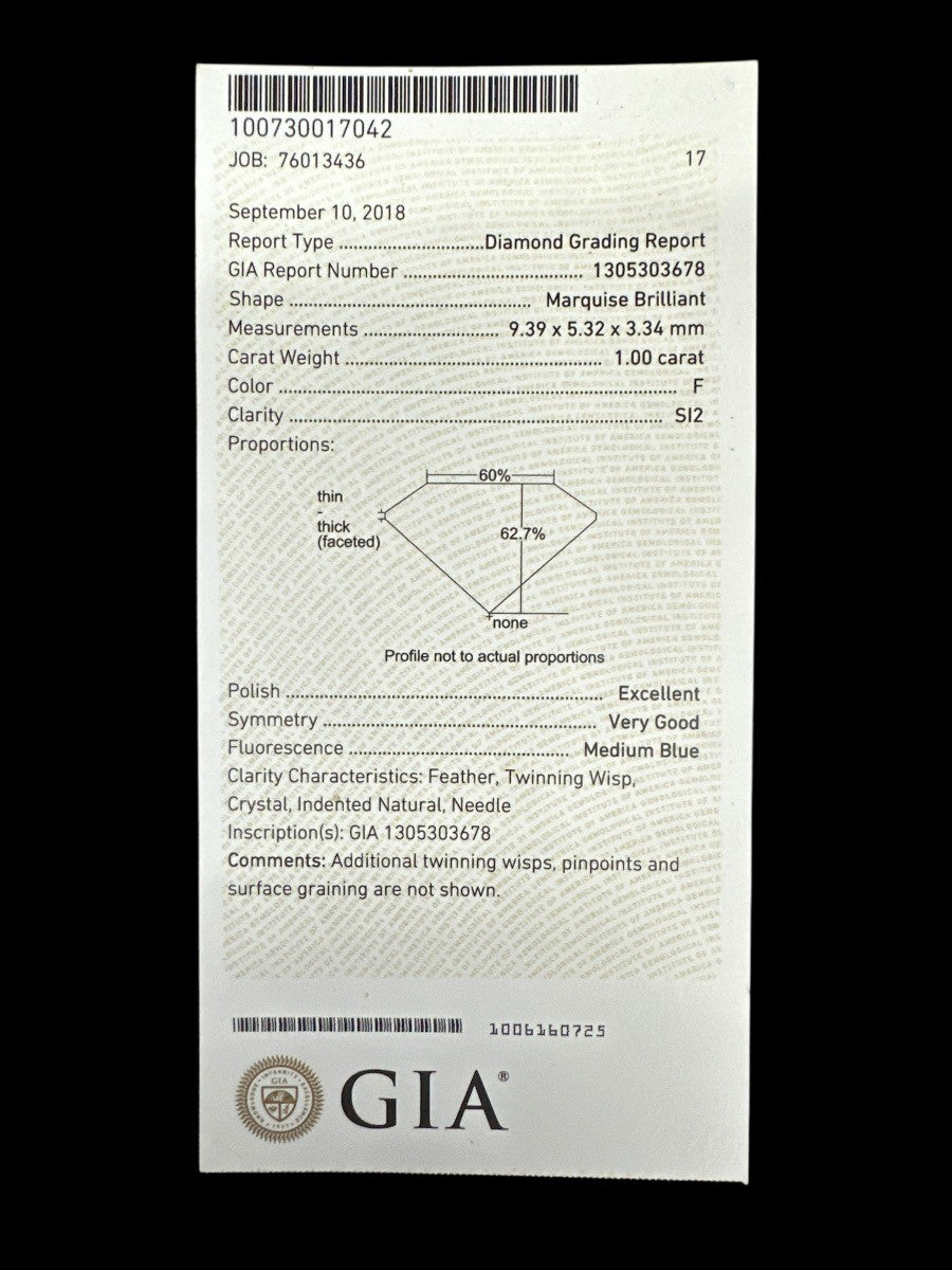 1.7ct Marquise Diamond Wedding Set — GIA Certified, 14k White Gold