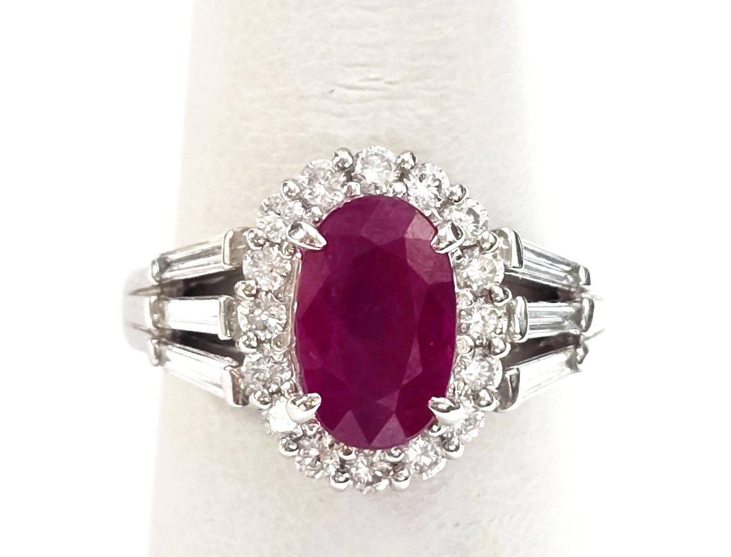 2.01ct Oval Ruby & Diamond Ring — GIA Certified, Platinum