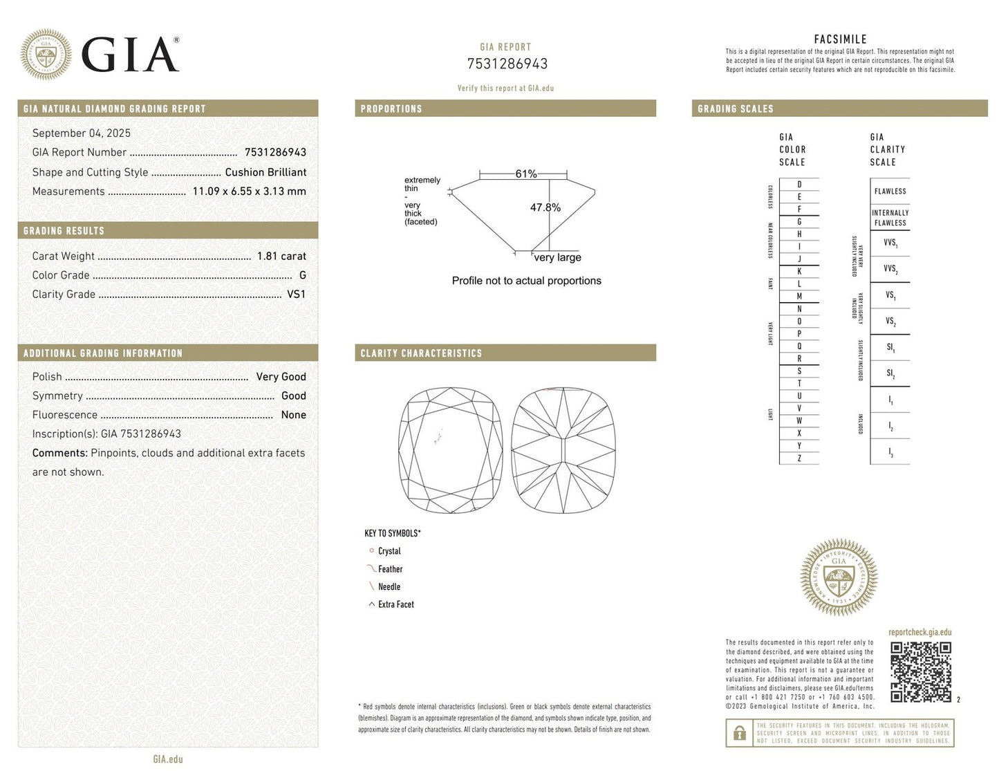1.81ct Round Brilliant Halo Engagement Ring — GIA Certified, 14k White Gold