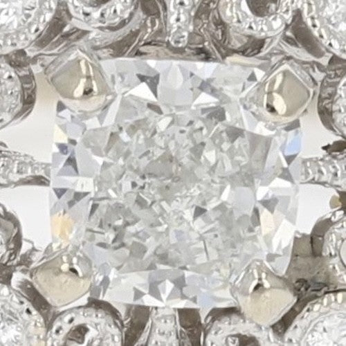 0.95ct Cushion Diamond Beaded Band Solitaire Ring — GIA Certified, 14k Yellow Gold