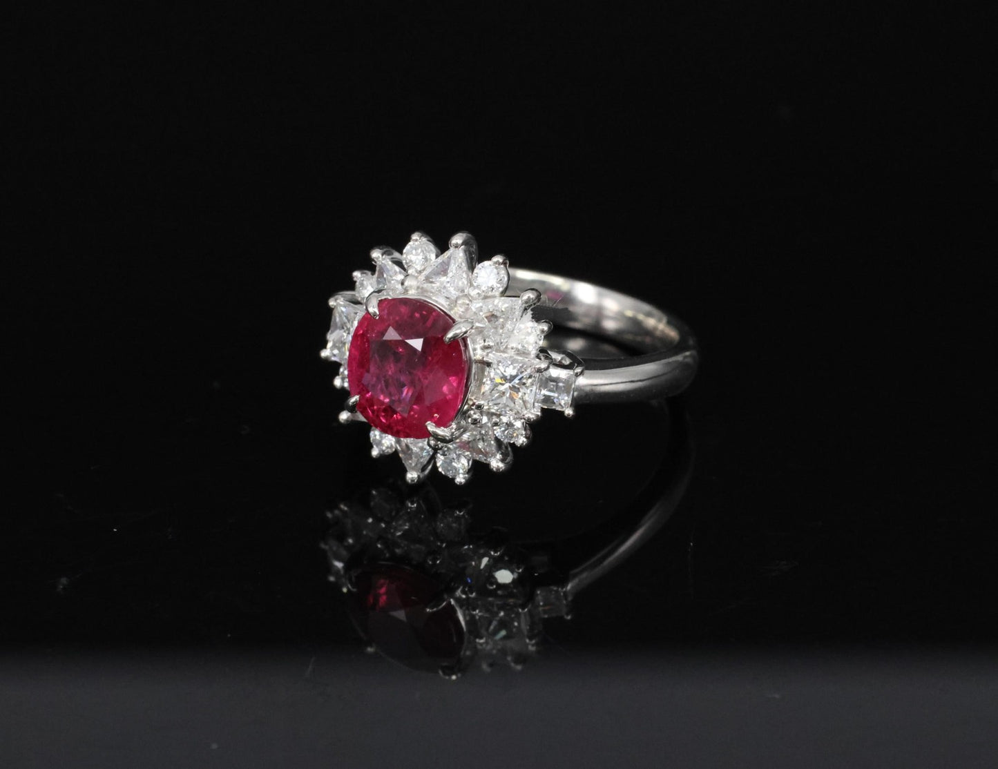 2.36ct Cushion Ruby & 1.02ct Diamond Ring — GIA Certified, Platinum