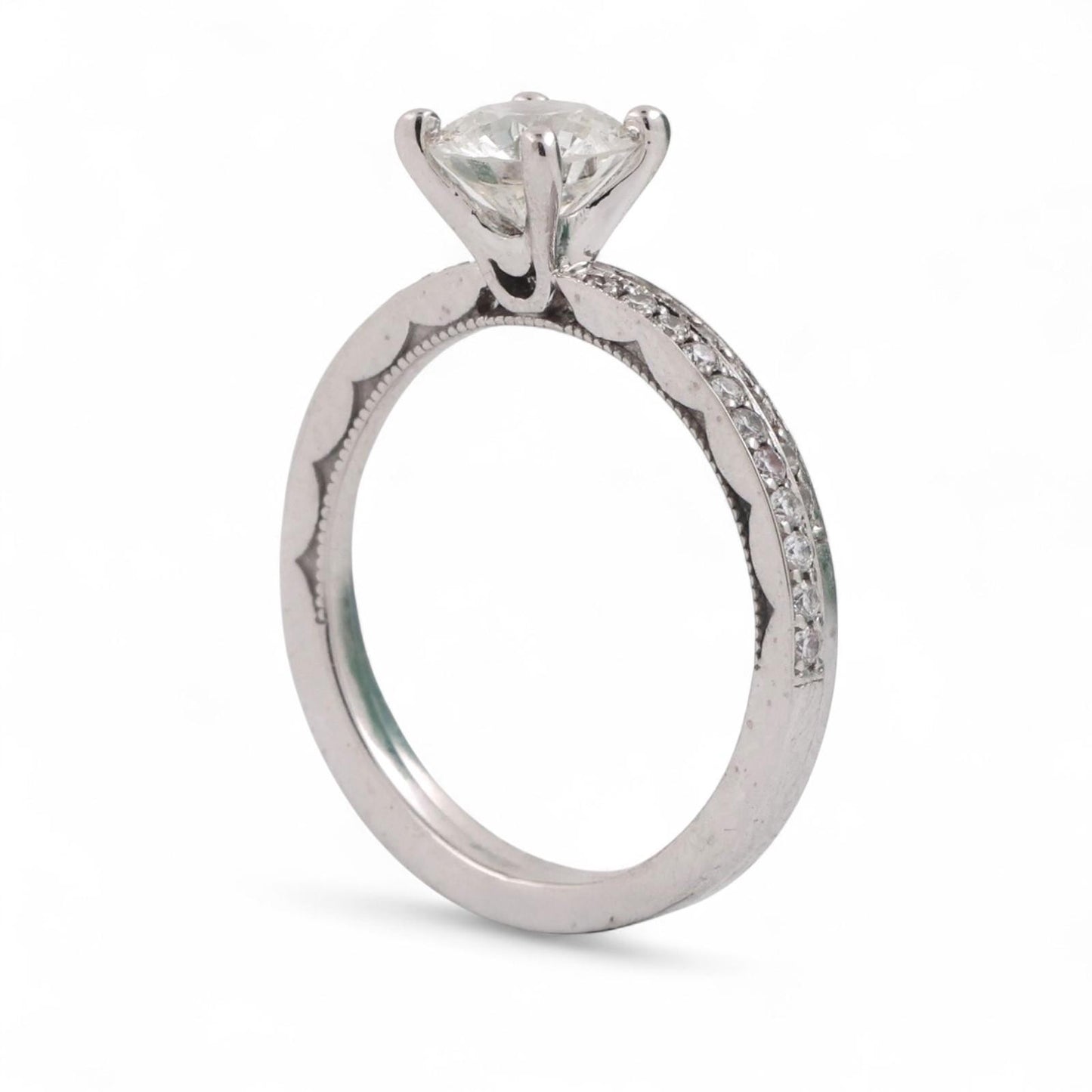 0.85ct Round Brilliant Diamond Wedding Ring Set — GIA Certified, 18k White Gold
