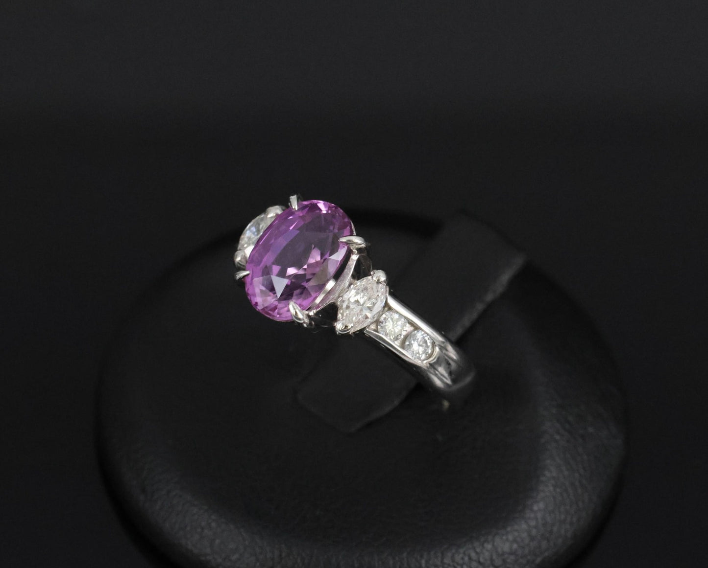 2.91ct Oval Pink Sapphire & Diamond Ring — GIA Certified, Platinum