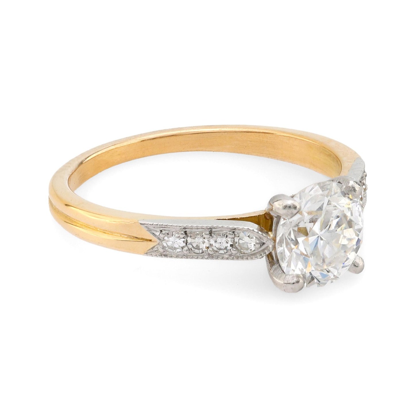 1.19ct Round Brilliant Diamond Engagement Ring — GIA Certified, 18k Yellow Gold