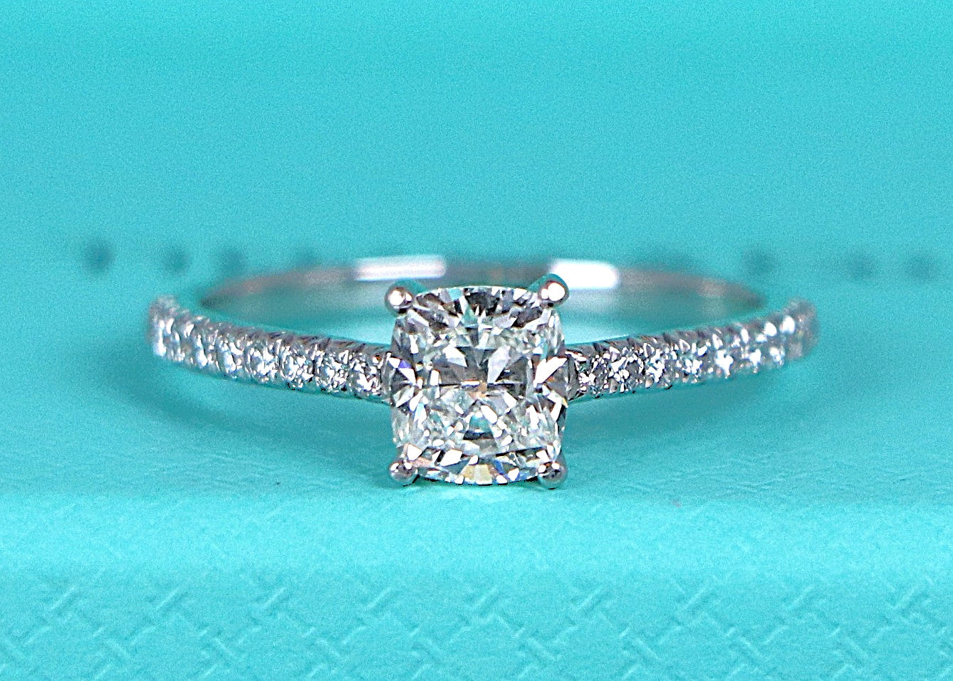 0.91ct Cushion Modified Brilliant Diamond Engagement Ring — GIA Certified, Platinum