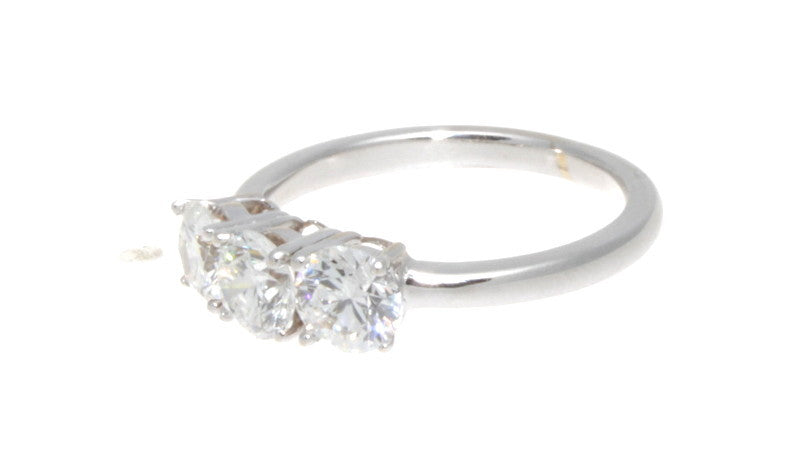 1.60ct Round Brilliant Three-Stone Diamond Ring — GIA Certified, Platinum