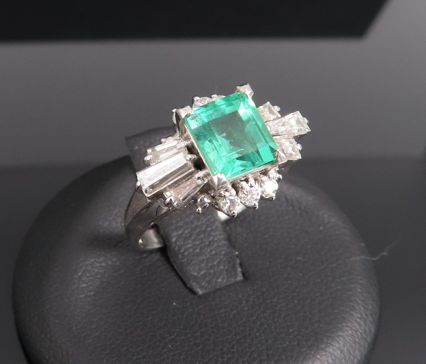 1.48ct Emerald Cut Natural Emerald Diamond Ring — GIA Certified, Platinum