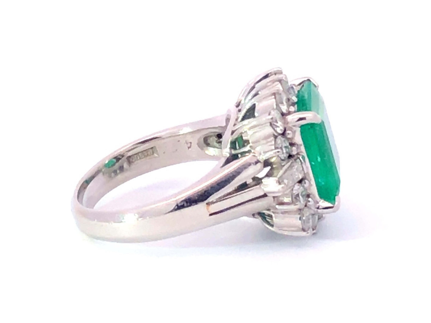 4.24ct Octagonal Colombian Emerald & Diamond Ring — GIA Certified, Platinum