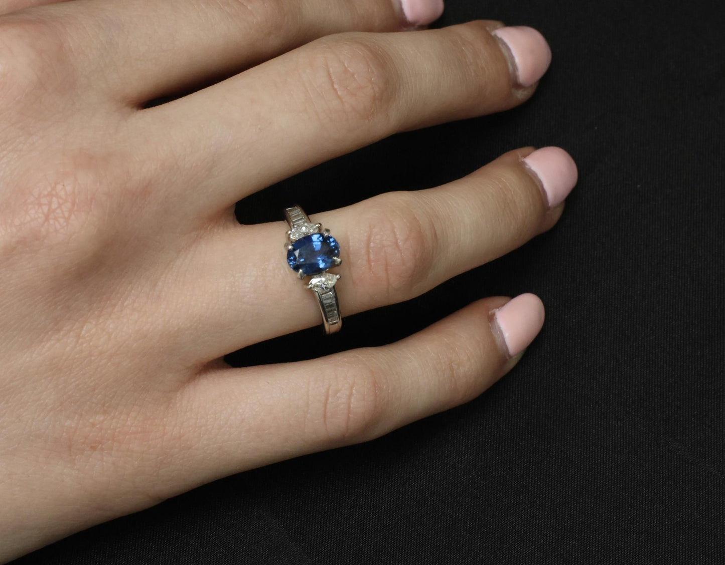 1.97ct Oval Blue Sapphire & Diamond Ring — GIA Certified, Platinum
