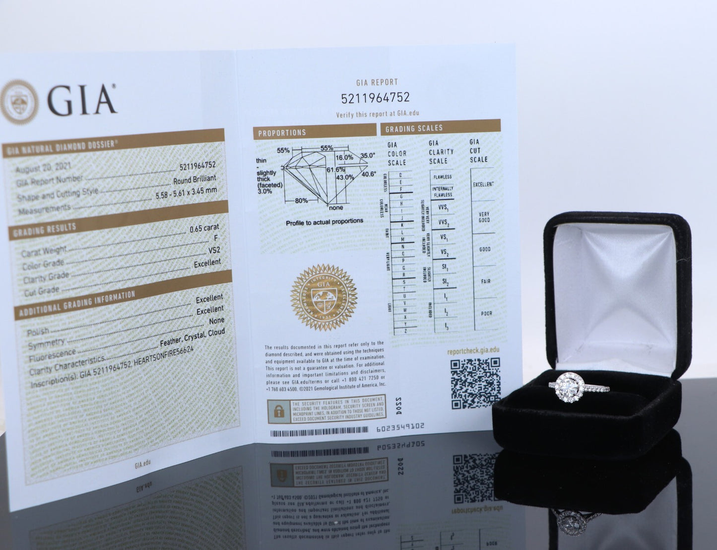 0.65ct Round Brilliant Diamond Engagement Ring — GIA Certified, 18k White Gold