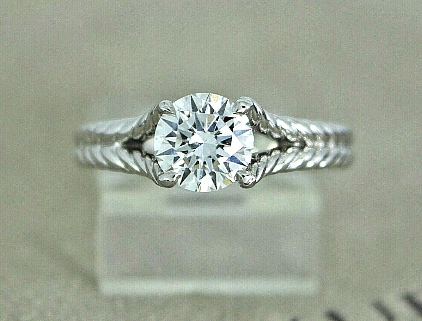 1.01ct Round Brilliant Diamond Chatelaine Ring — GIA Certified, Platinum