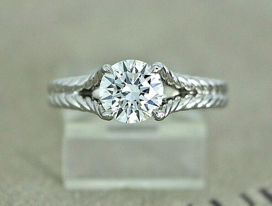 1.01ct Round Brilliant Diamond Chatelaine Ring — GIA Certified, Platinum