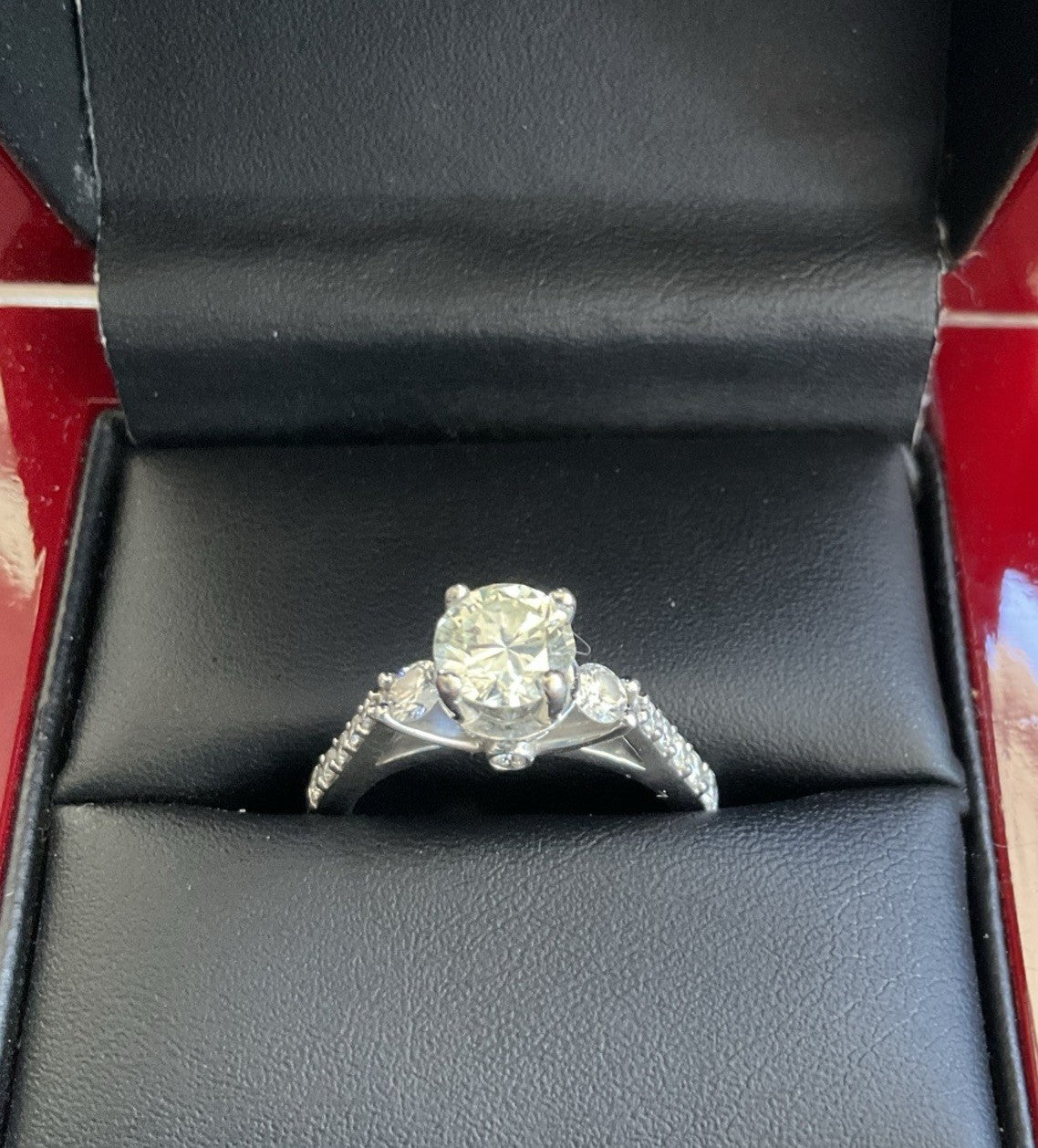 0.83ct Round Brilliant Canary Yellow Diamond Engagement Ring — GIA Certified, 14k White Gold