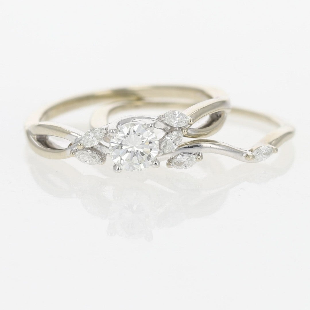 0.59ct Round Brilliant Halo Engagement Ring — GIA Certified, 18K White Gold
