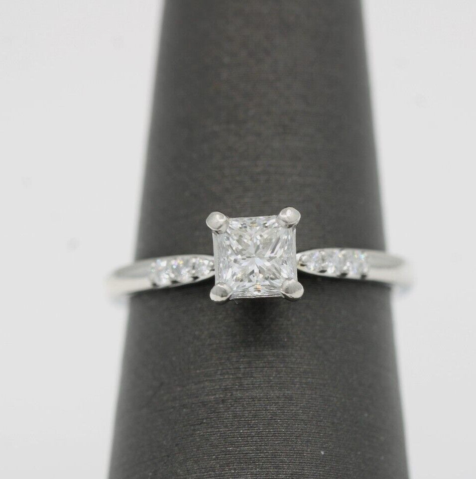 0.71ct Square Modified Brilliant Diamond Engagement Ring — GIA Certified, Platinum