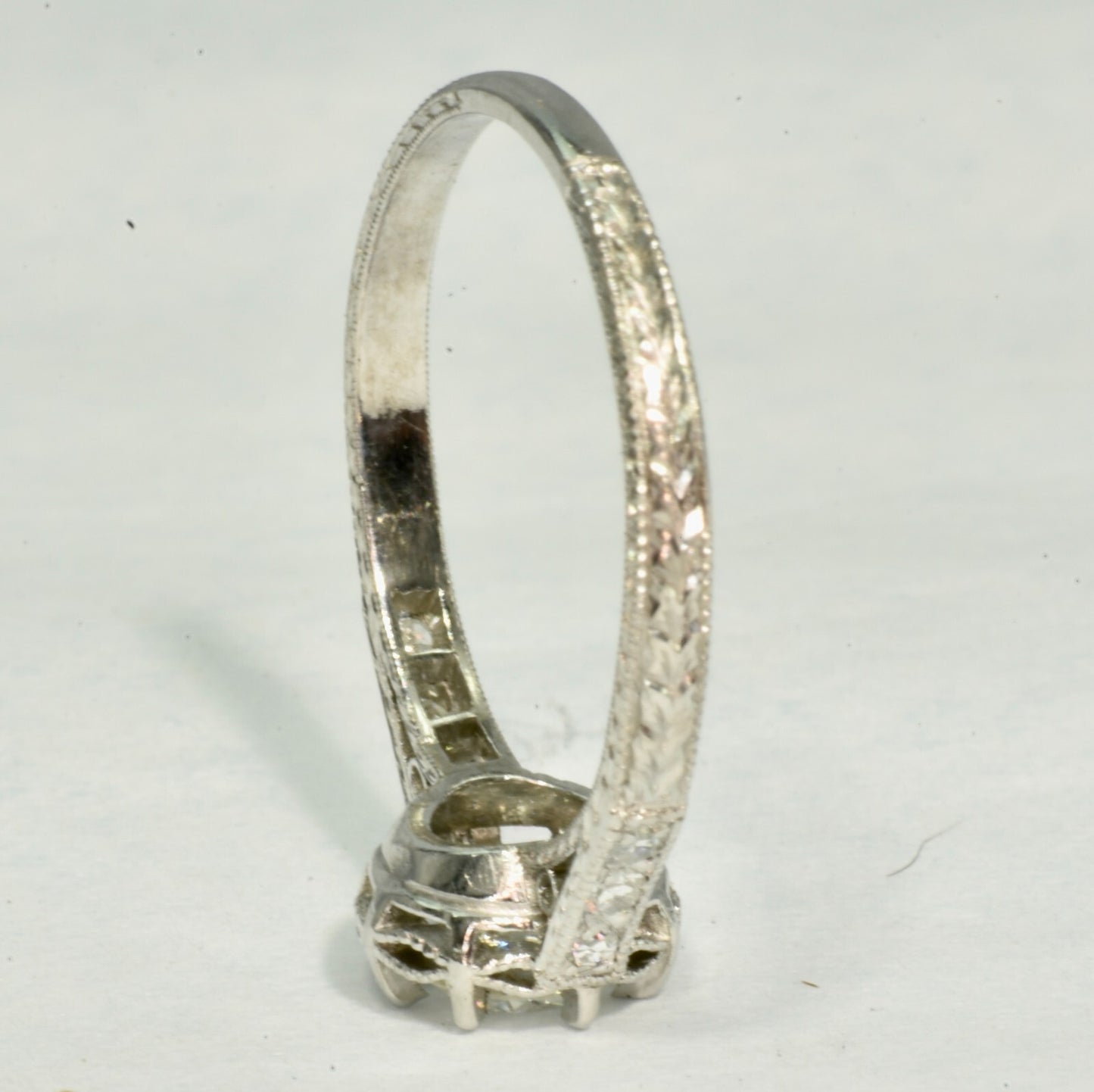 0.49ct Round Brilliant Art Deco Diamond Ring — GIA Certified, Platinum