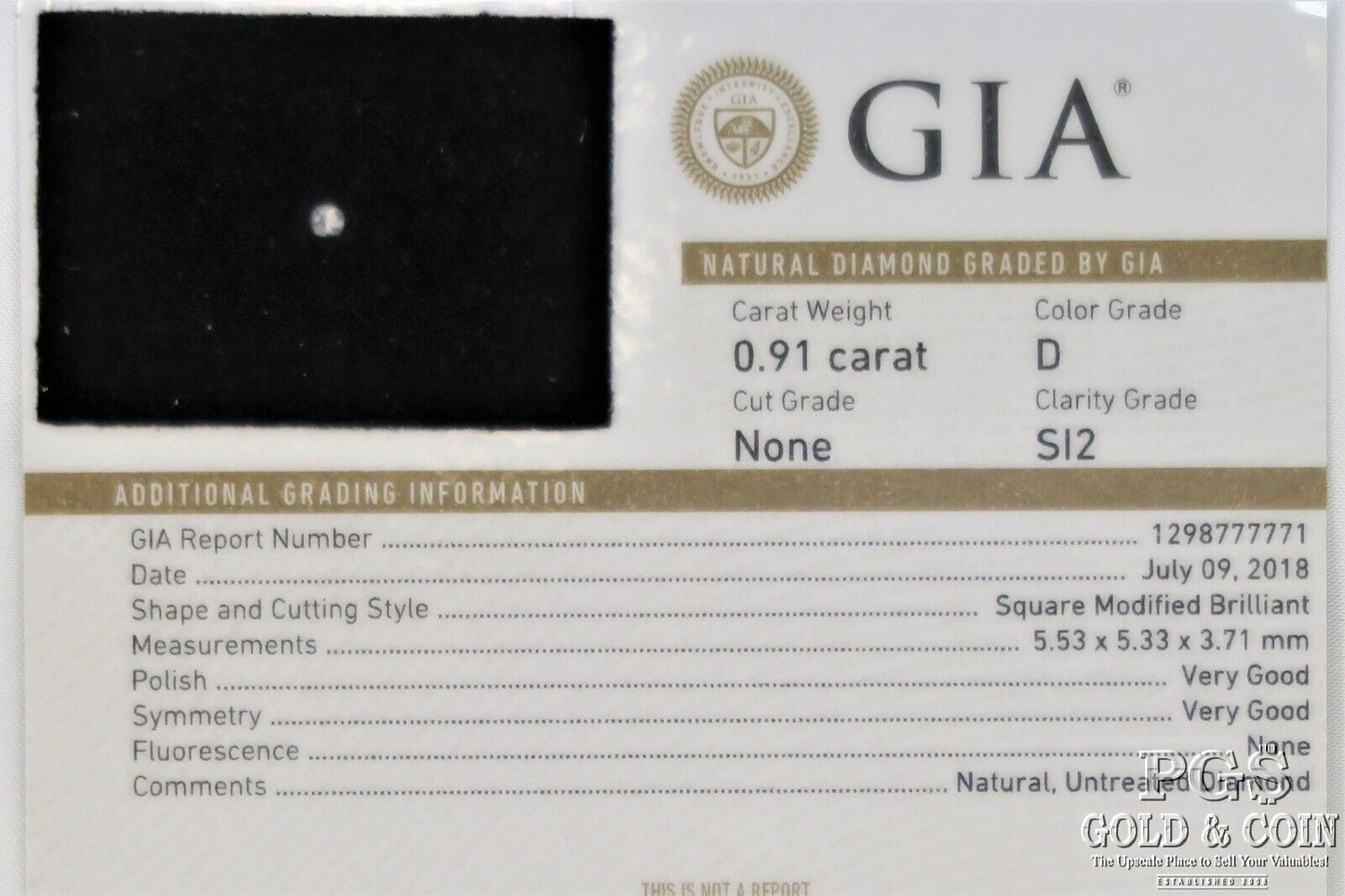 0.91ct Princess Cut Diamond Engagement Ring — GIA Certified, 14k White Gold