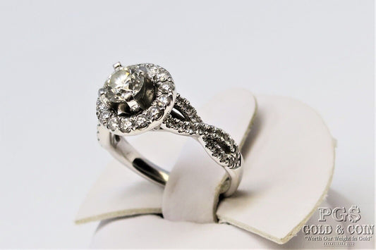 0.71ct Round Brilliant Diamond Engagement Ring — GIA Certified, 14k White Gold