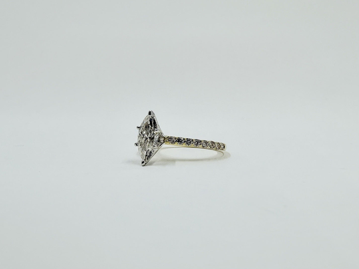 0.90ct Marquise Diamond Engagement Ring — GIA Certified, 14k Two-Tone Gold