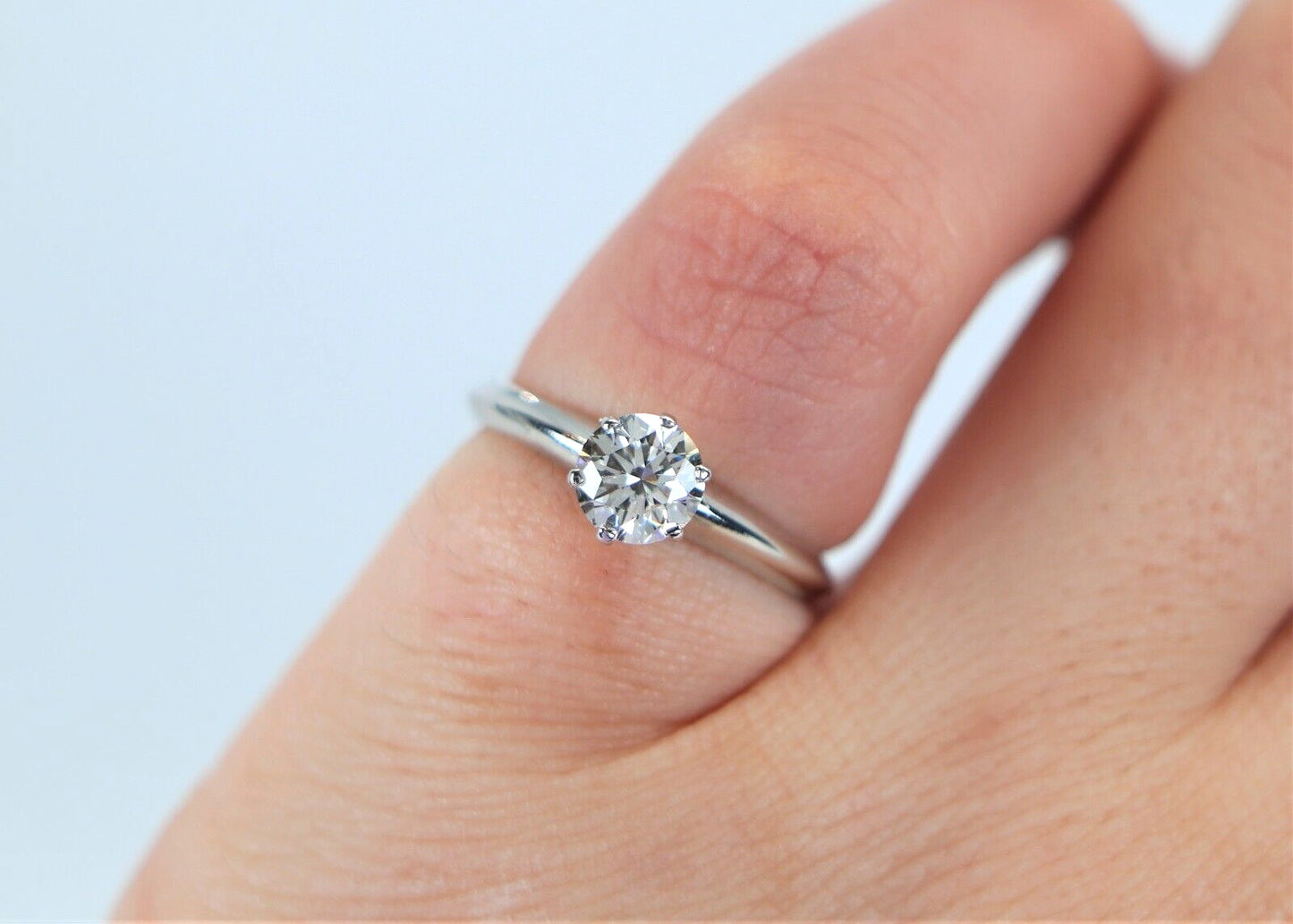 0.70ct Round Brilliant Diamond Engagement Ring — GIA Certified, Platinum