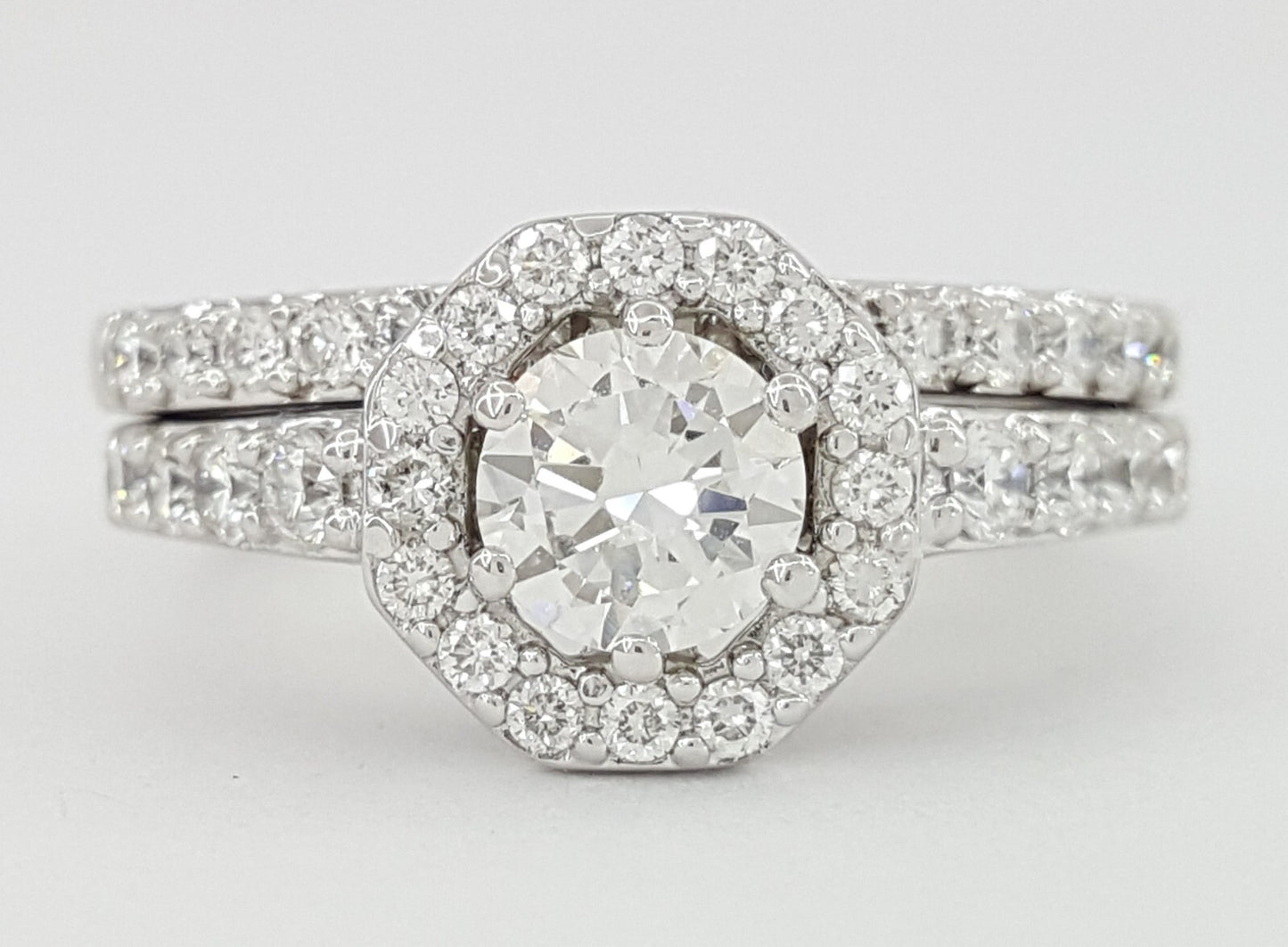 0.62ct Round Brilliant Diamond Halo Engagement Ring — GIA Certified, 14k White Gold