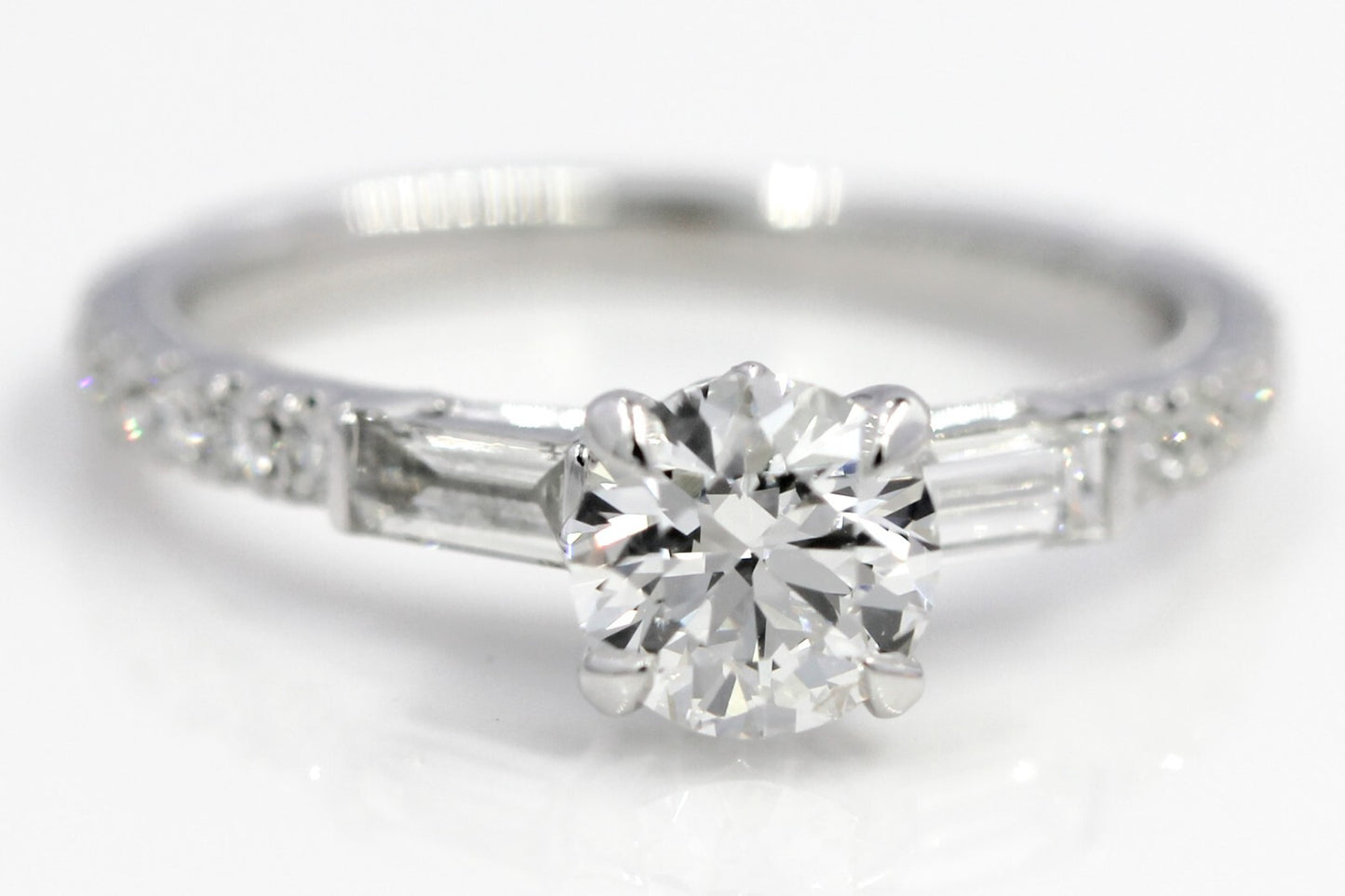 0.70ct Round Brilliant Diamond Halo Engagement Ring — GIA Certified, 14k White Gold