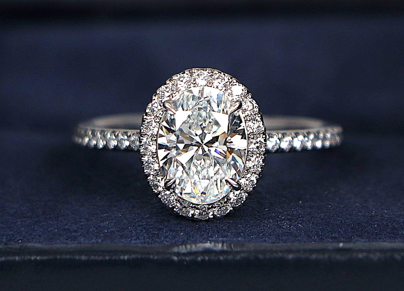 1.51ct Oval Brilliant Diamond Pavé Engagement Ring — GIA Certified, Platinum