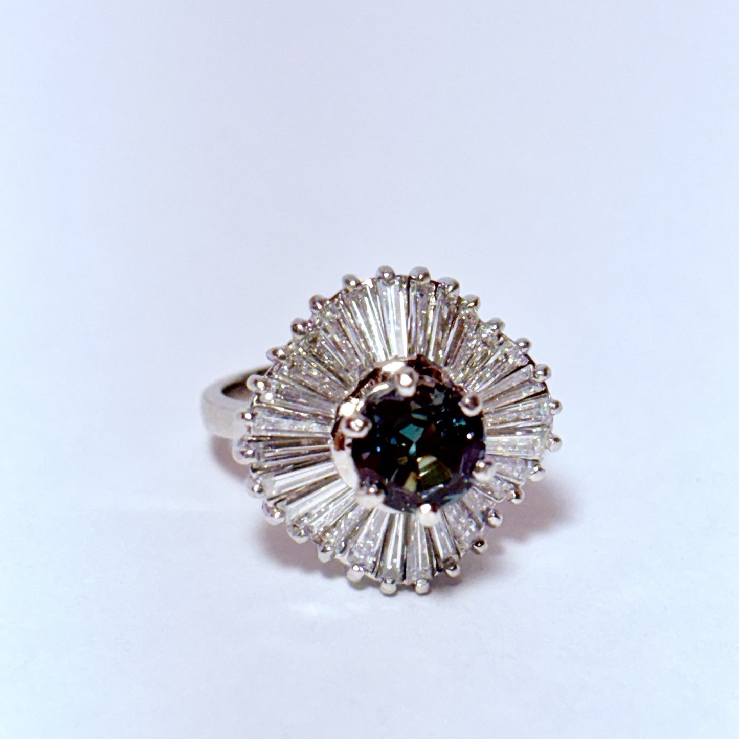 8.01ct Round Alexandrite Diamond Ring — GIA Certified, Platinum