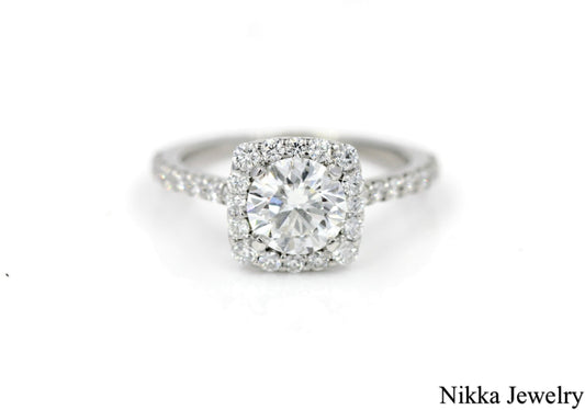1.09ct Round Brilliant Diamond Engagement Ring — GIA Certified, 18k White Gold
