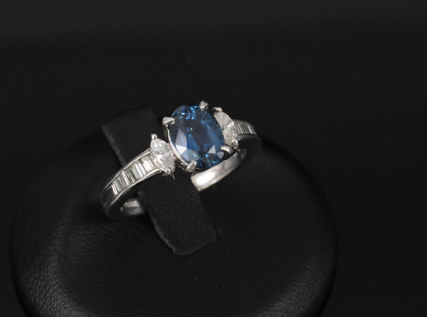 1.97ct Oval Blue Sapphire & Diamond Ring — GIA Certified, Platinum