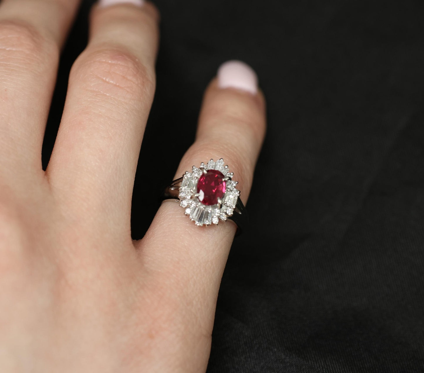 1.22ct Oval Ruby & 0.54ct Diamond Ring — GIA Certified, Platinum