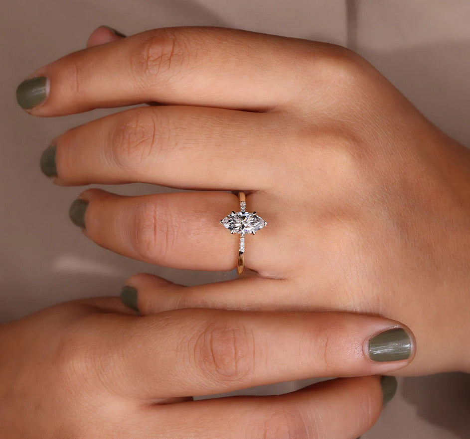 1.30ct Marquise Diamond Solitaire Ring — GIA Certified, 14k White Gold