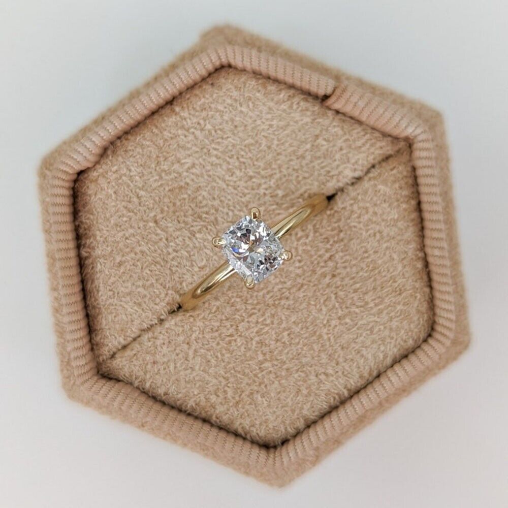 1.00ct Cushion Diamond Solitaire Ring — GIA Certified, 18k White Gold