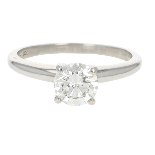 1.01ct Round Brilliant Diamond Solitaire Ring — GIA Certified, Platinum