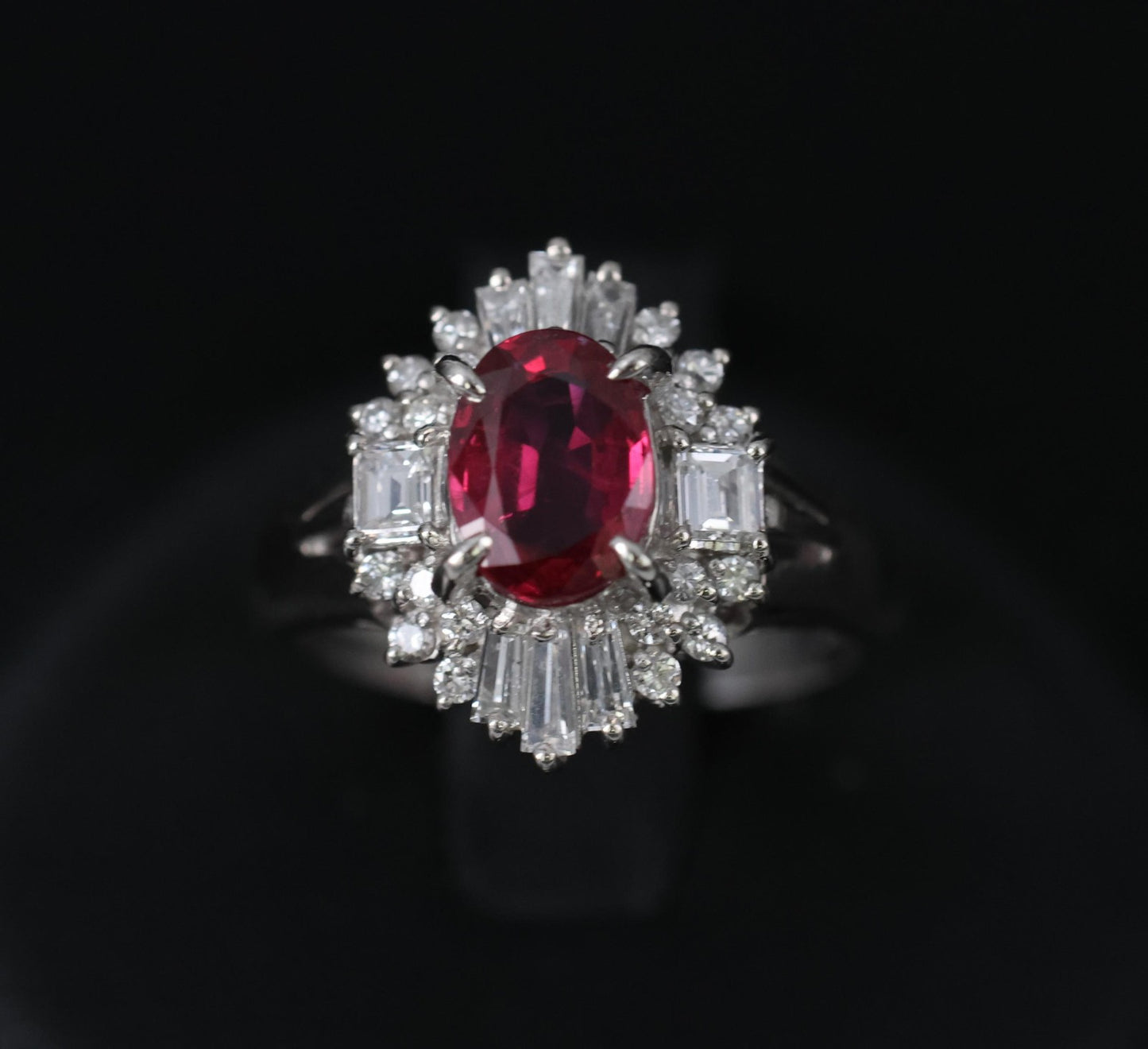 1.22ct Oval Ruby & 0.54ct Diamond Ring — GIA Certified, Platinum