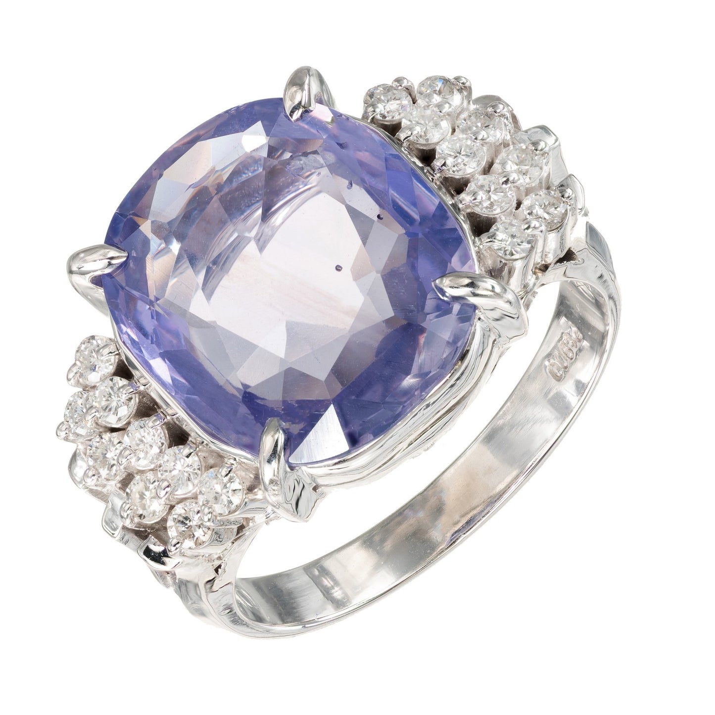 6.40ct Cushion Sapphire Diamond Ring — GIA Certified, Platinum