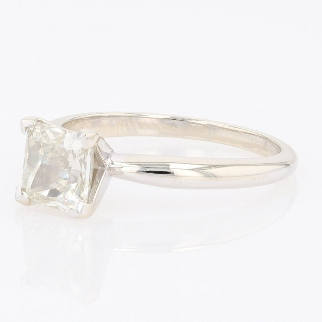 0.70ct Princess Cut Diamond Halo Engagement Ring — GIA Certified, 14k White Gold